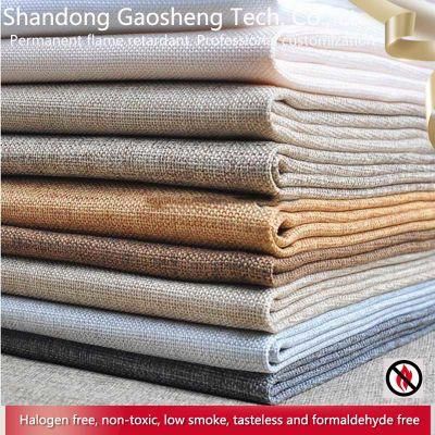 Inherently Flame Retardant Polyester Linen-Look Fabric for Living Room Sofas