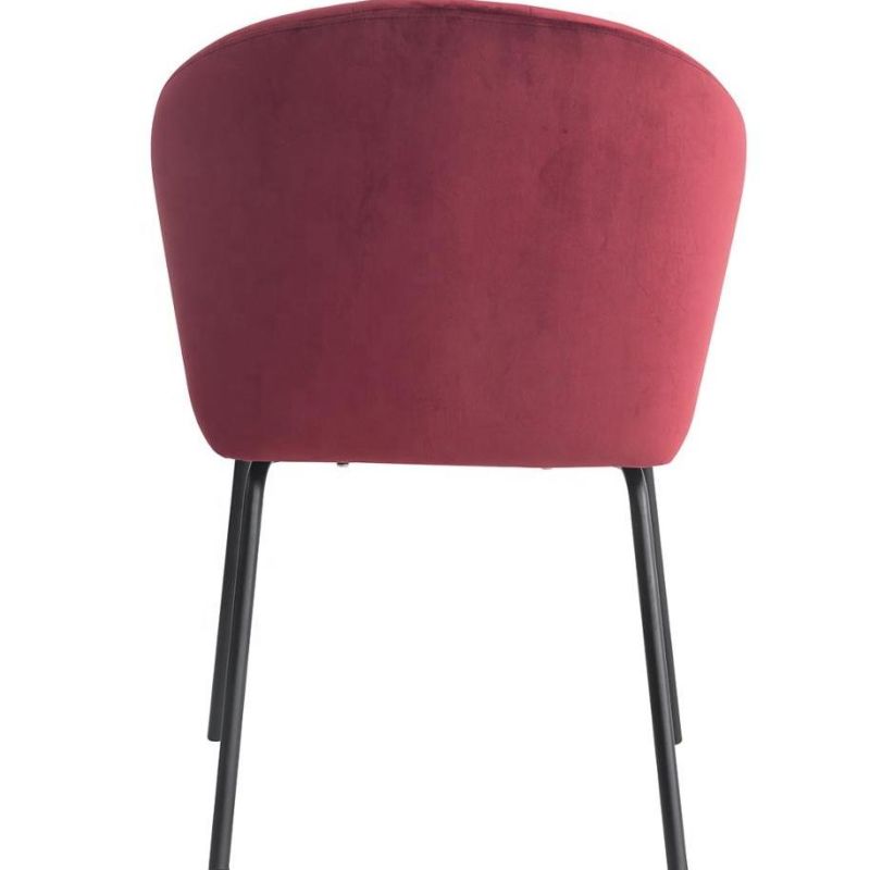 MID Century Modern Design Commercial Velvet Gold Chromed Metal Legs Bedroom Hotel Restaurant Dining Cafe Chair for Sale