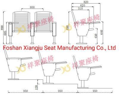 All Solid Wood Auditorium Chair Audience Seating Lecture Hall Auditorium Chair Folding with Writing Pad