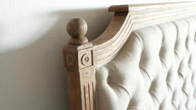 Classic Upholstery with Button on Headboard Fabric Cover Bed