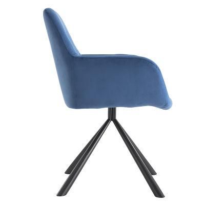 High Quality Home Restaurant Furniture New Design Coffee Hotel Leisure Upholstered Velvet Fabric Dining Room Chair