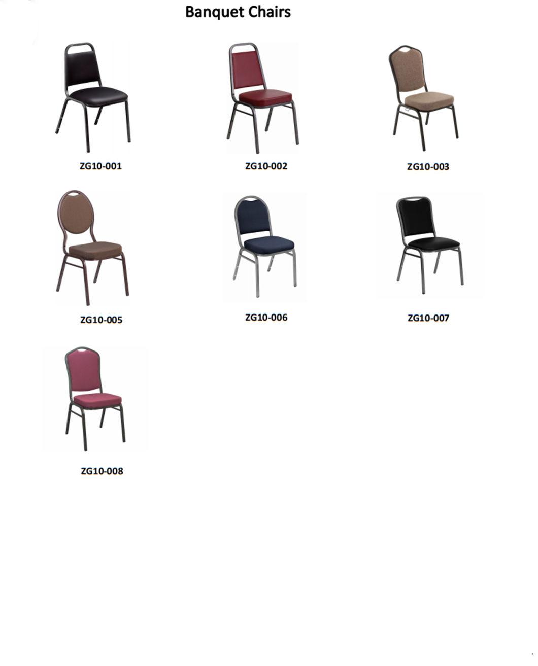 Professional Manufacturer of Crown Back Metal Banquet Chair with Ganing Device In Cobalt Fabric (ZG10-003)