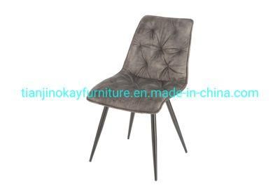 Nordic Luxury Restaurant Home Kitchen Sillas Upholstery Soft Fabric High Back Modern Yellow Velvet Dining Chair for Dining Room